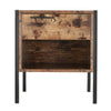 Rustic Bedside Table With Drawer Metal Black Legs Side Table Bedroom Furniture