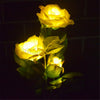 3 LED Solar Power Rose Flower Stake Lights Outdoor Garden Path Luminous Lam UK