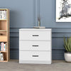 Modern 3 Drawer Chest of Drawers Bedside Table Cabinet Bedroom Storage White