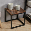 Industrial Retro Wood Bedside Table Sofa End Coffee Table Side Table Metal Frame