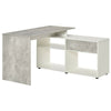 Grey Corner Desk L Shaped Storage Computer Table White Home Office Furniture