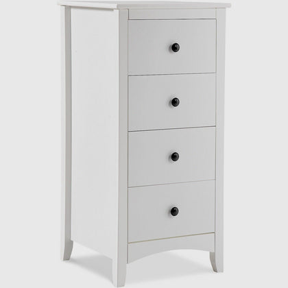 4 Drawers Bedside Table Cabinet Nightstand Wooden Chest of Drawers Bedroom White
