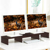 Monitor Stand TV PC Laptop Computer Screen Riser Bookcase Set Wood Brown