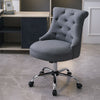 Grey Linen Fabric Swivel Office Chair Home Computer Desk Chair Gas Lift w/Wheels