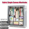 Wardrobe Large Canvas Fabric w/Hanging Rail Shelving Cloth Storage Cupboard DIY