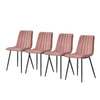 2X Pink Velvet Dining Chairs Metal Legs Office Chairs Dining Room Kitchen Modern