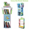 Kids Cartoon Bookcase Storage Unit Display Shelf, Wooden Bookshelf with Drawer