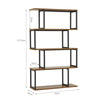 4 Tier Bookcase Bookshelf S Shape Storage Rack Metal Frame Display Stand Ins