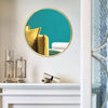 Gold Round Wall Mirror Bathroom Frame Mirror Iron Wall Mounted Mirror 50CM