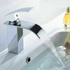 Waterfall Bathroom Sink Counter Square Taps Basin Mixer Tap Chrome Mono Faucet