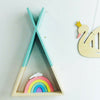Cute Wooden Storage Wall Shelf Hanging Rack Nursery Room Kids Bedroom DIY Gift
