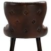 2 Pieces Luxury Bar Chair, PU Leather European Style, Brown and Golden