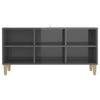 TV Cabinet with Wood Legs Gloss Grey 103.5x30x50 cm Living Room Hot Sale
