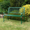 Green 2 Seater Bench Garden Furniture Outdoor Metal Seat Patio Chair