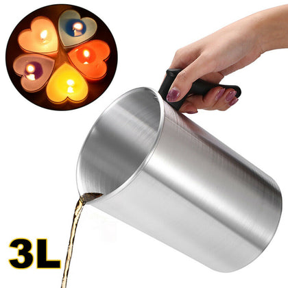 3L Wax Melting Pot Pouring Pitcher Jug Boiler Candle Soap Making Aluminium UK