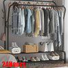 Double Metal Clothes Rail Hanging Rack Clothes Display Stand Lower Shelf Storage