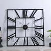EXTRA LARGE METAL SKELETON OUTDOOR WALL CLOCK ROMAN NUMERALS GIANT SQUARE 60CM