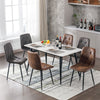 4X Dining Chairs Set Faux Suede Leather Padded Seat Metal Legs Kitchen Office