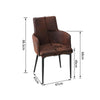 2 Pcs Faux Leather Dining Chairs Armchairs Office Kitchen Brown Grey Industrial