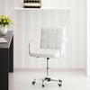 Office Chair with Armrest Padded Swivel Chair PU Leather Comfy Computer Chair