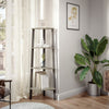 Mondeer 4 Tier Corner Shelf Bookshelf Bookcase Ladder Shelving Unit Rack Grey
