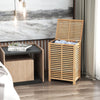 80 L Bamboo Laundry Hamper Clothes Laundry Basket Organizer W/ Lid & Handles