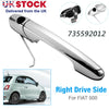 For Fiat 500 Offside Right Driver Side Chrome Outer Door Handle 735592012 NEW