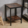 Rustic Wood Side Table Industrial Corner End Table 2 Tier Bedside Nightstand