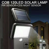 120 LED Solar Powered Outdoor Garden Light Security Flood Wall Lamp UK seller