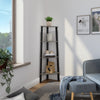 Mondeer 4 Tier Corner Shelf Bookshelf Bookcase Ladder Shelving Unit Rack Grey