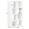 WHITE 8 CUBE MODULAR SHELVING DISPLAY UNIT 4 x GREY FABRIC STORAGE BOX