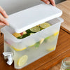 Water Drink Bucket Beverage Dispenser With Lid Faucet Refrigerator Party 3.5L