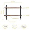 Retro Rustic Theme Wall Mount Floating Wooden Shelving Bookcase Home Decoration