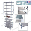 Shoe Rack 10 Tier Cabinet Storage Organiser Stand Shelf 30 Pairs Dustproof Grey
