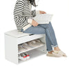 Shoe Bench Shoes Storage Rack Wooden Cabinet Padded Seat Cushion Stool Hallway