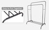 Heavy Duty Metal Double Clothes Rail Rack Garment Hanging Display Stand Shelf