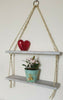Rustic Vintage Shelves Handmade Wooden Natural Wood Floating Hanging Rope Shelf