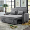 2 Seater Pull-Out Reversible Chaise Sofa Bed Fabric Sleeper Bed w/Wheels &Pillow