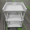 3 Tier Plastic Cream Kitchen Carts Trolley Wheels Bathroom Storage Rack Modern