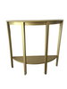 Wooden Half Moon Round Hallway Entrance Console Table Furniture In Gold & White