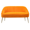 Modern 2 Seater Sofa Armchair Loveseat Scalloped Accent Couch Settee Metal Frame