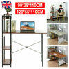 Corner Computer Desk H-shaped PC Laptop Table Home Office Workstation +4 Shelves