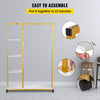 Garment Rack Clothes Rack Clothes Organizer w/ 3 Side Shelves & Wheels