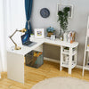 L-Shaped Corner Computer Desk Office Workstation Wooden Table Bookshlef