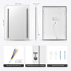 Bathroom Illuminated LED Mirror&Cabinet with Shaver Socket Demister Touch Switch