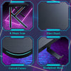 LED E-sports Table Black Computer Desks K Shaped Legs with Earphone Hook PC Desk