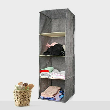 3/4/5 Tier DRAWER SHELVES HANGING WARDROBE SHOE GARMENT ORGANISER STORAGE CLOTHE