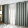 Pair Thick Blackout Eyelet Ring Top Curtains Pencil Pleat Panel Door Curtain Gre