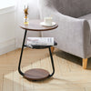 Round Tempered Glass Coffee Table Sofa Side End Table Living Room Home Furniture