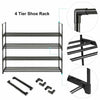 4 Tier Shoe Rack Tower Shelf Organizer Cabinet Storage Stand Hold 16 Pairs Black